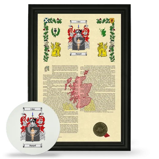 Dyayel Framed Armorial History and Mouse Pad - Black
