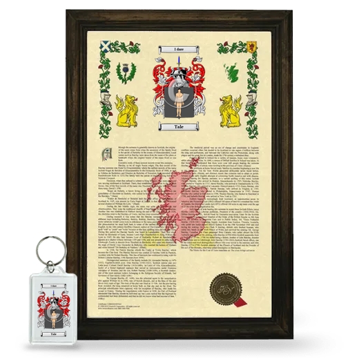 Tale Framed Armorial History and Keychain - Brown