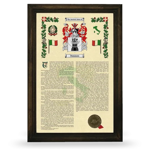 Damman Armorial History Framed - Brown