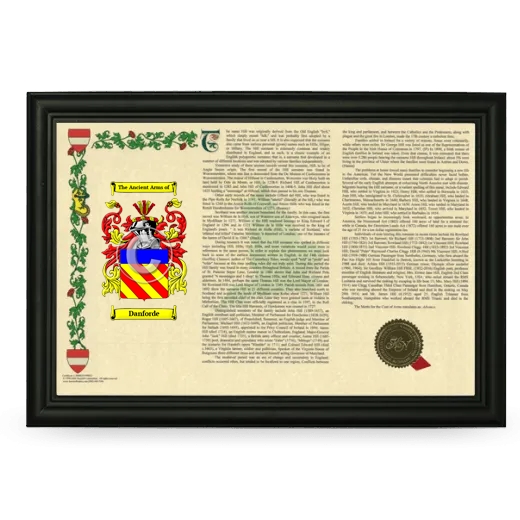 Danforde Armorial Landscape Framed - Black