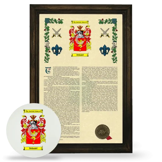 Delaniel Framed Armorial History and Mouse Pad - Brown