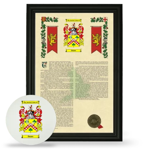 Danes Framed Armorial History and Mouse Pad - Black