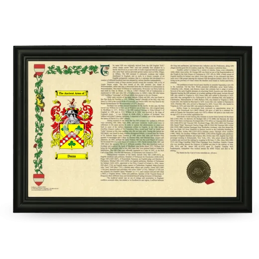 Dans Armorial Landscape Framed - Black