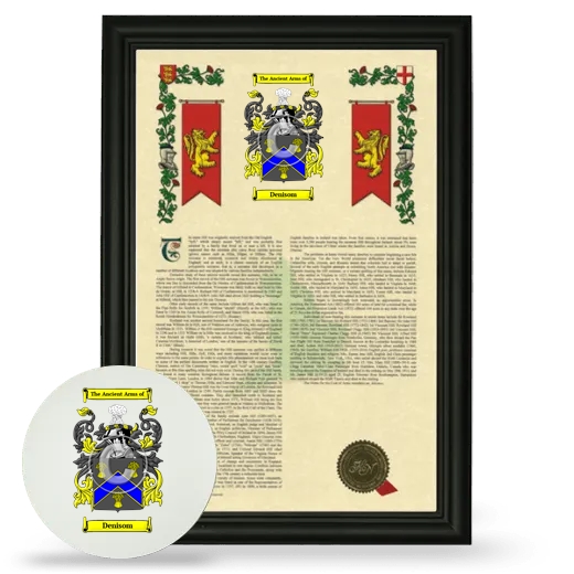 Denisom Framed Armorial History and Mouse Pad - Black