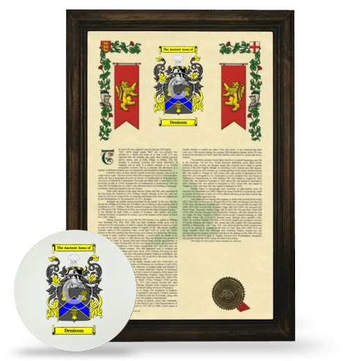 Denisum Framed Armorial History and Mouse Pad - Brown