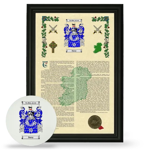 Darsy Framed Armorial History and Mouse Pad - Black