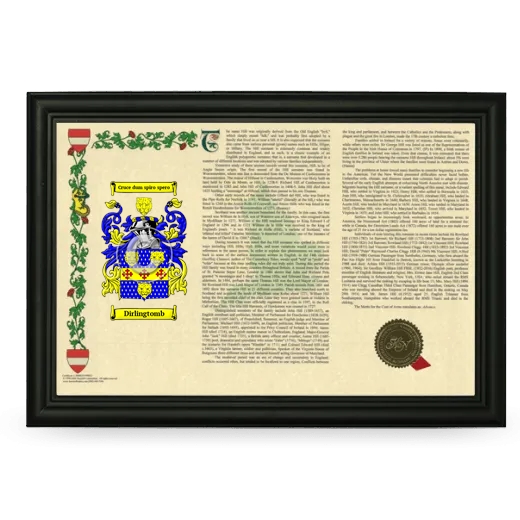 Dirlingtomb Armorial Landscape Framed - Black