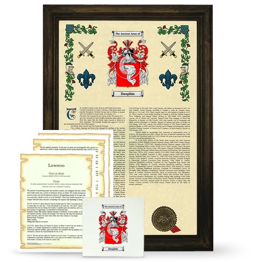 Dauphin Framed Armorial, Symbolism and Large Tile - Brown
