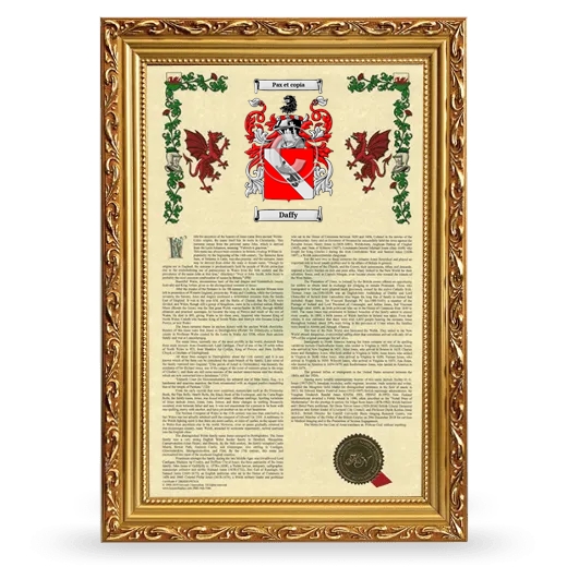 Daffy Armorial History Framed - Gold