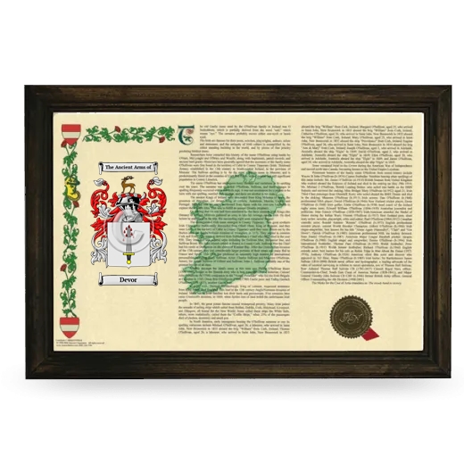 Devor Armorial Landscape Framed - Brown