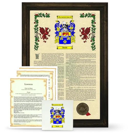 Dawie Framed Armorial, Symbolism and Large Tile - Brown