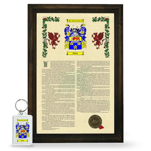 Deevy Framed Armorial History and Keychain - Brown