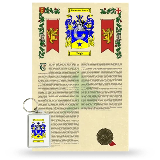 Deigh Armorial History and Keychain Package