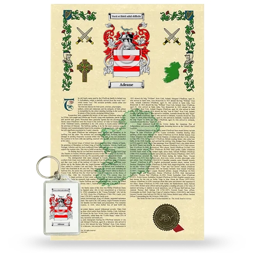 Adeane Armorial History and Keychain Package