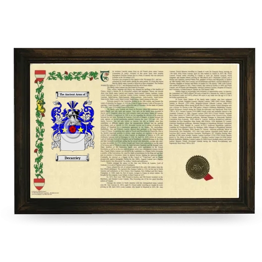 Decarriey Armorial Landscape Framed - Brown