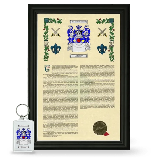 Delacary Framed Armorial History and Keychain - Black