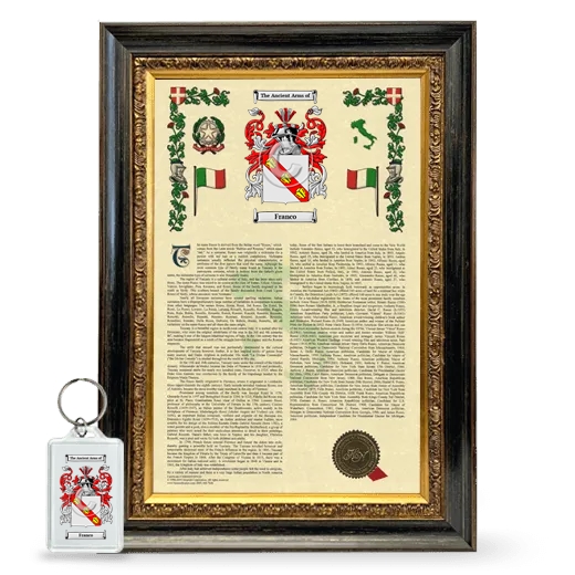 Franco Framed Armorial History and Keychain - Heirloom