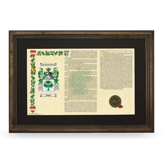 Degen Deluxe Armorial Landscape Framed - Brown