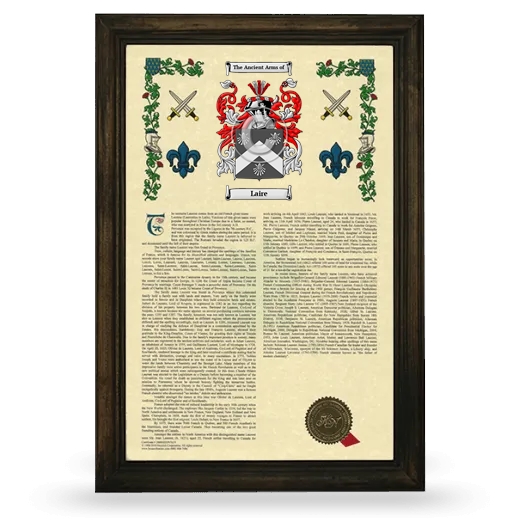 Laire Armorial History Framed - Brown