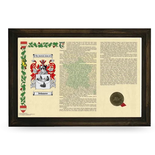 Delamere Armorial Landscape Framed - Brown