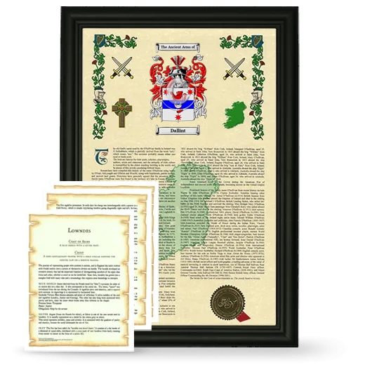 Dallint Framed Armorial History and Symbolism - Black