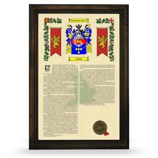 Launy Armorial History Framed - Brown