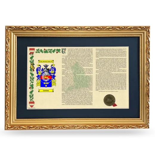 Lawney Deluxe Armorial Landscape Framed - Gold