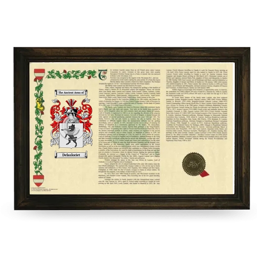 Delasloriet Armorial Landscape Framed - Brown