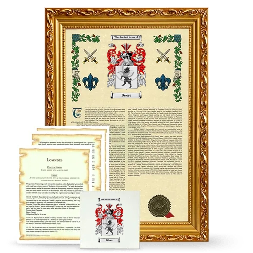 Delore Framed Armorial, Symbolism and Large Tile - Gold