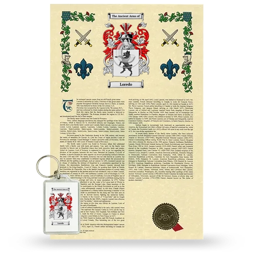Loredo Armorial History and Keychain Package