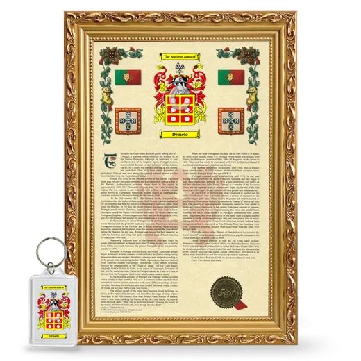 Demelo Framed Armorial History and Keychain - Gold