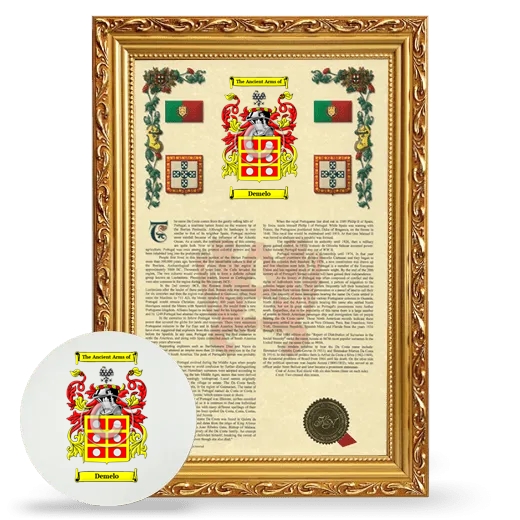 Demelo Framed Armorial History and Mouse Pad - Gold