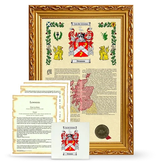 Dennum Framed Armorial, Symbolism and Large Tile - Gold