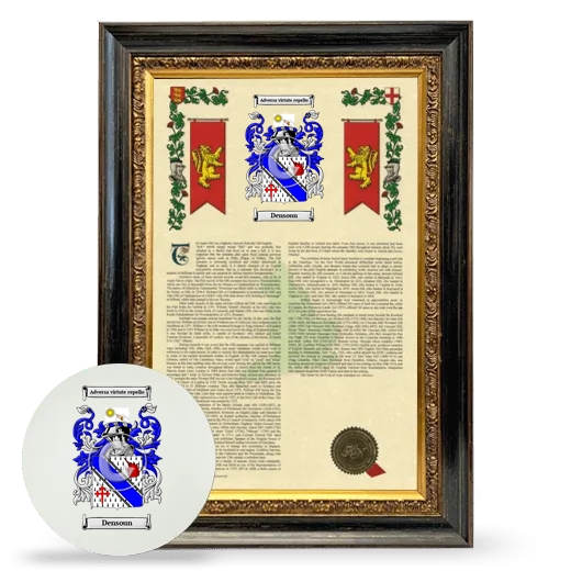 Densoun Framed Armorial History and Mouse Pad - Heirloom