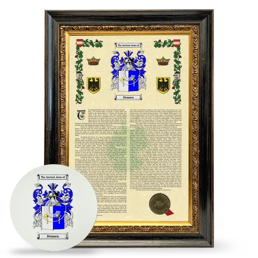 Dennen Framed Armorial History and Mouse Pad - Heirloom