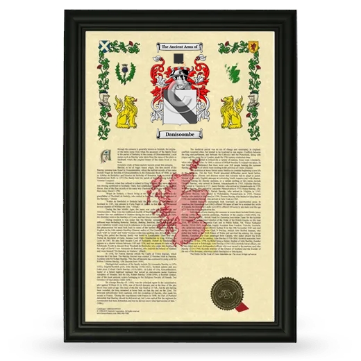 Danisoombe Armorial History Framed - Black