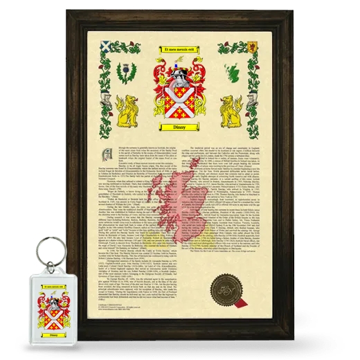 Dinny Framed Armorial History and Keychain - Brown