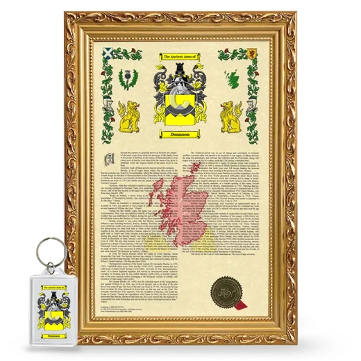 Dunnoon Framed Armorial History and Keychain - Gold