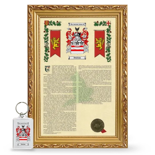 Dentum Framed Armorial History and Keychain - Gold