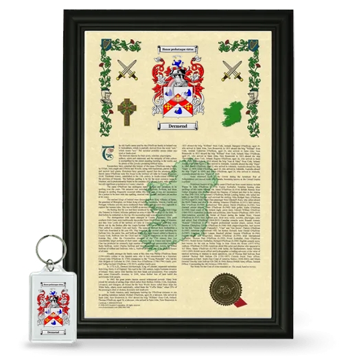 Dermend Framed Armorial History and Keychain - Black