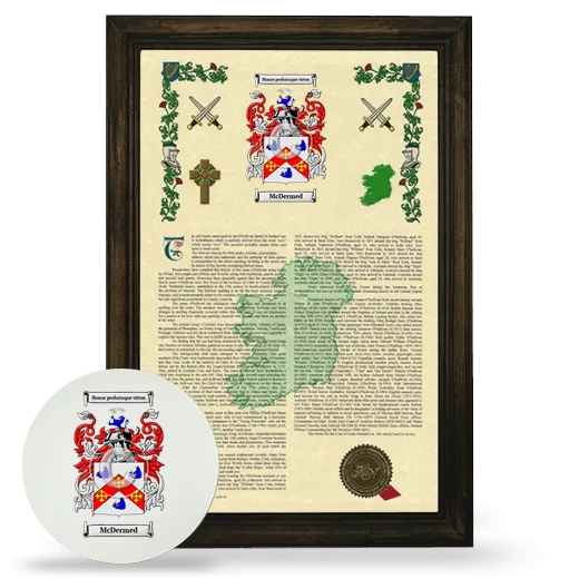 McDermed Framed Armorial History and Mouse Pad - Brown