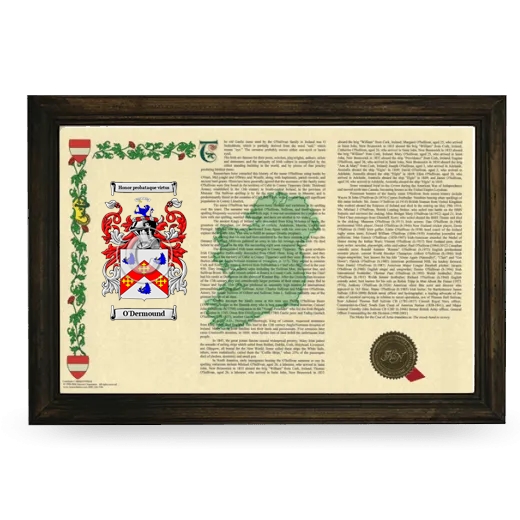 O'Dermound Armorial Landscape Framed - Brown