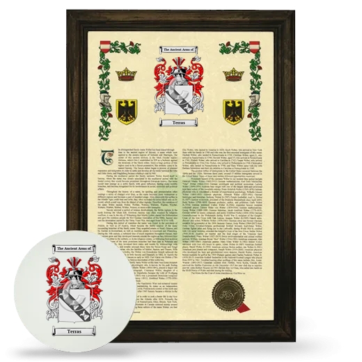 Terras Framed Armorial History and Mouse Pad - Brown