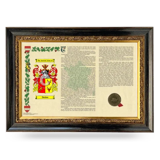 Derieu Armorial Landscape Framed - Heirloom