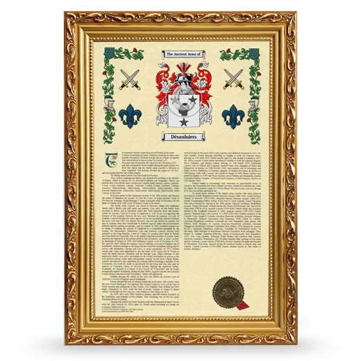 Désaulniers Armorial History Framed - Gold