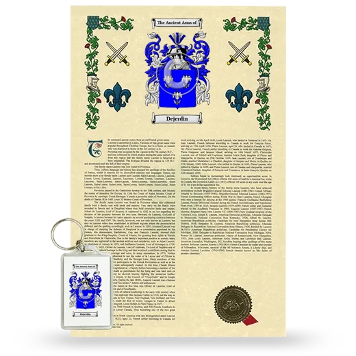 Dejerdin Armorial History and Keychain Package