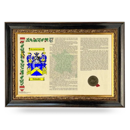 Deslandes Armorial Landscape Framed - Heirloom