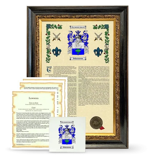 Delassureau Framed Armorial, Symbolism and Large Tile - Heirloom