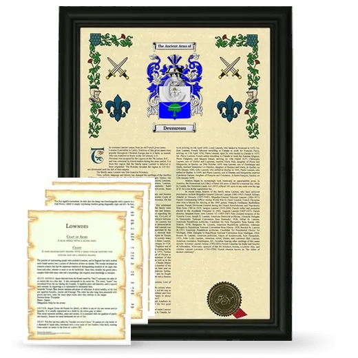 Dessureau Framed Armorial History and Symbolism - Black