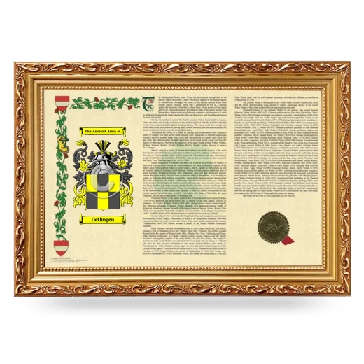 Detlingen Armorial Landscape Framed - Gold